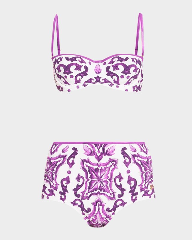 Majolica-Print Balconette Two-Piece Swimsuit